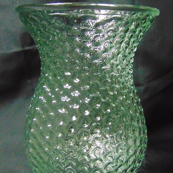 Vintage Bubble Glass Vase with indented circles throughout, 7.5 in tall - Picture 1 of 6